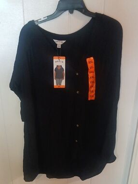 Womens Xxl Orvis Black Button-Down Top